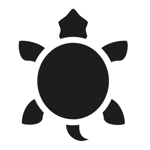 Silhouette einer stilisierten Schildkröte